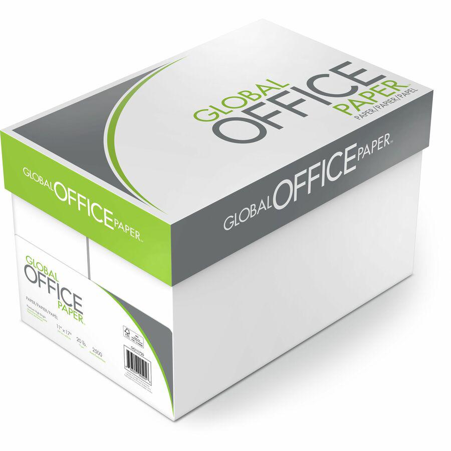 Global Office Premium Multipurpose Paper - 96 Brightness - 11" x 17" - 5 / Carton - 500 Sheets per Ream - White. Picture 2