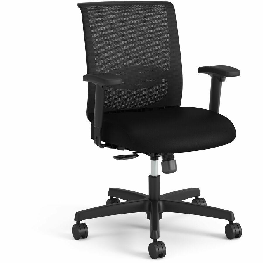 HON Convergence Swivel Tilt Task Chair - Black Fabric Seat - 5-star Base - Black - 1 Each. Picture 4