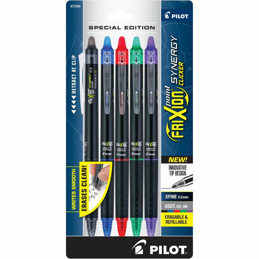 FriXion Synergy Clicker Erasable Gel Pen - Extra Fine Pen Point - 0.5 mm Pen Point Size - Retractable - Assorted - 5 / Pack. Picture 5