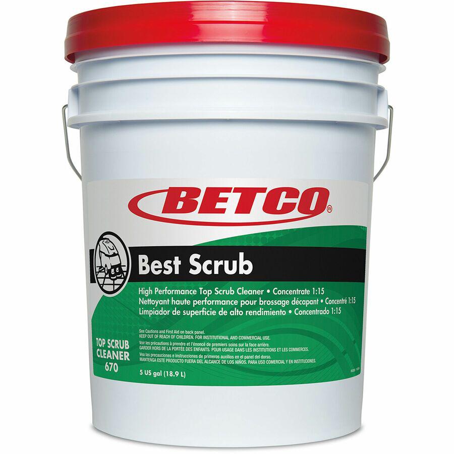 Betco Best Scrub Floor Cleaner - Concentrate - 640 fl oz (20 quart) - Pleasant Scent - Low Foaming, Pleasant Scent, Residue-free - Green. Picture 2