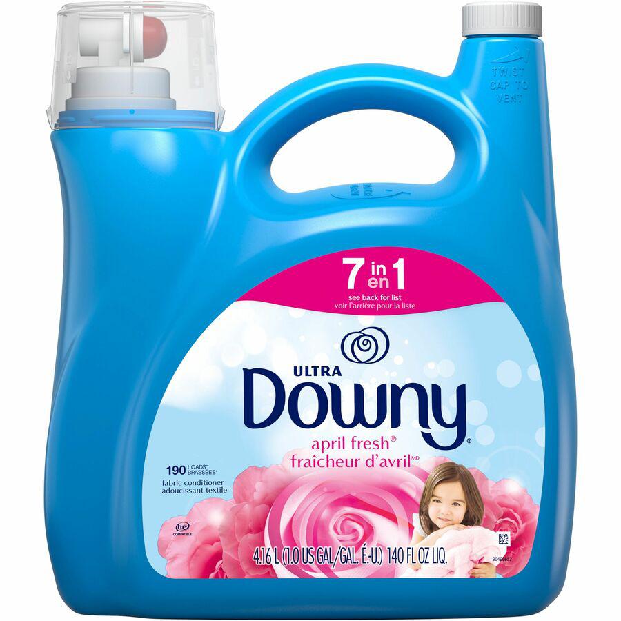 Downy Ultra Fabric Conditioner - 140 oz (8.75 lb) - April Fresh Scent - 1 Bottle - Light Blue. Picture 2