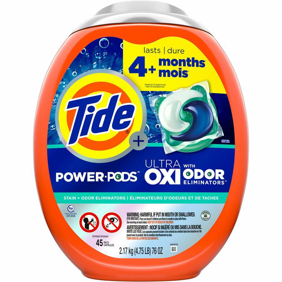 Tide Ultra Oxi Power Pods - 45 / Pack - Orange. Picture 2