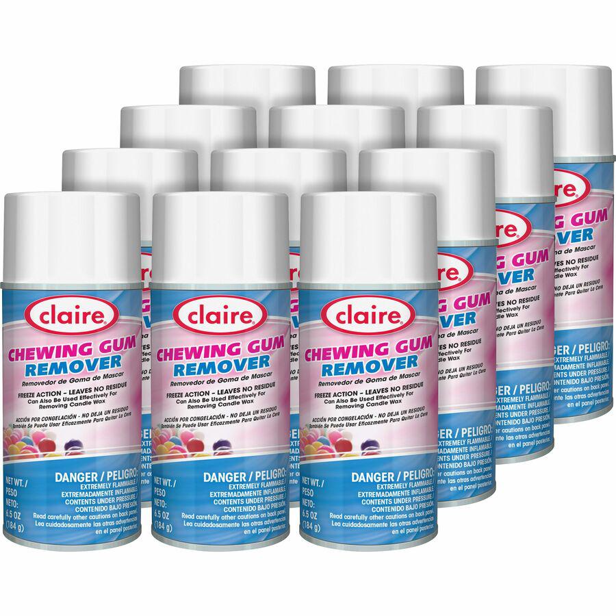 Claire Chewing Gum Remover - 12 fl oz (0.4 quart) - Cherry Scent - 12 / Carton - Residue-free, Non-staining, Chemical-free, Ozone-safe - Colorless. Picture 3