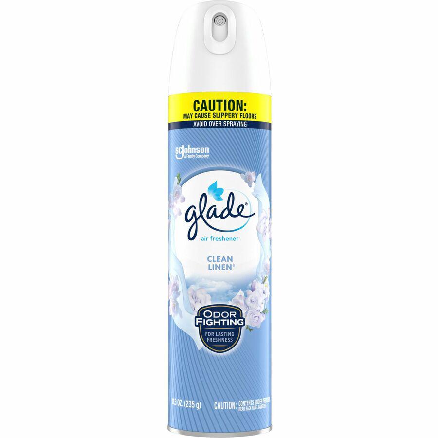 Glade Clean Linen Air Freshener Spray - Aerosol - 8.3 fl oz (0.3 quart) - Clean Linen - 6 / Carton - CFC-free, Ozone-safe. Picture 8