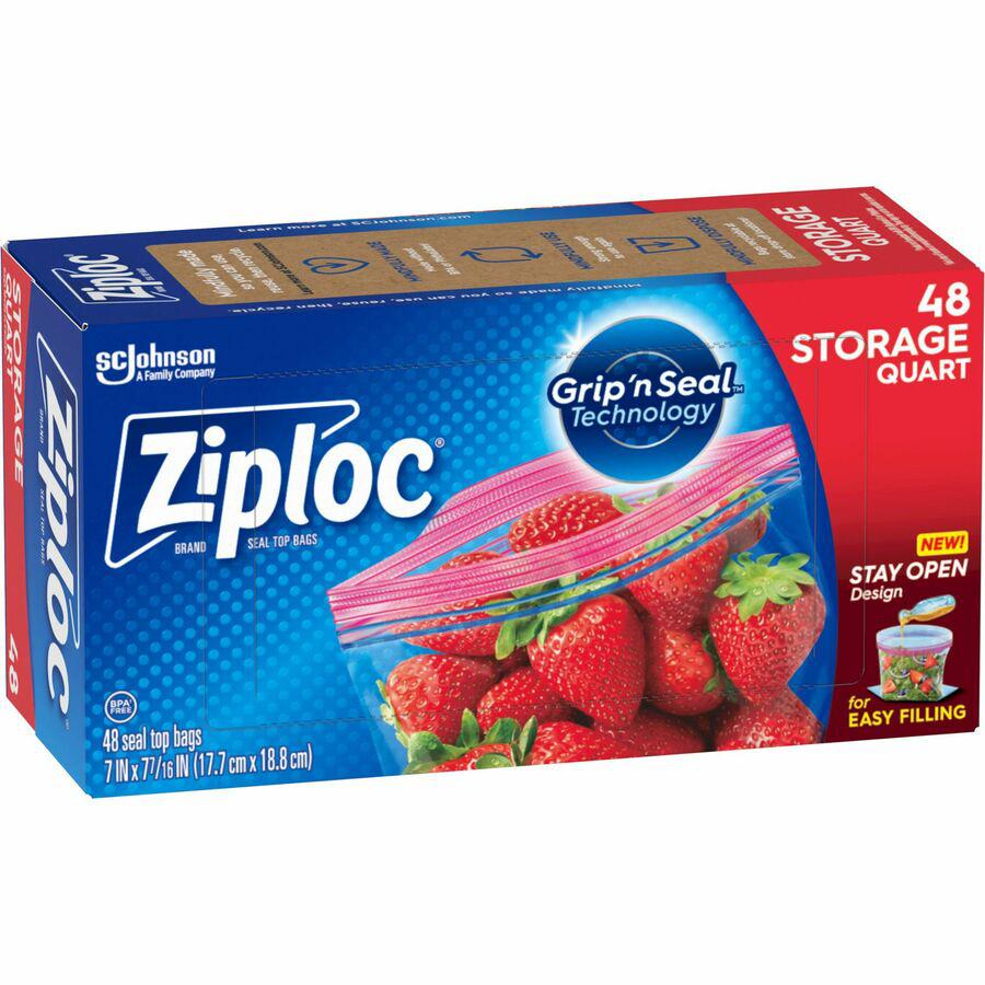 Ziploc&reg; Stand-Up Storage Bags - Blue - 9/Carton - Kitchen. Picture 12