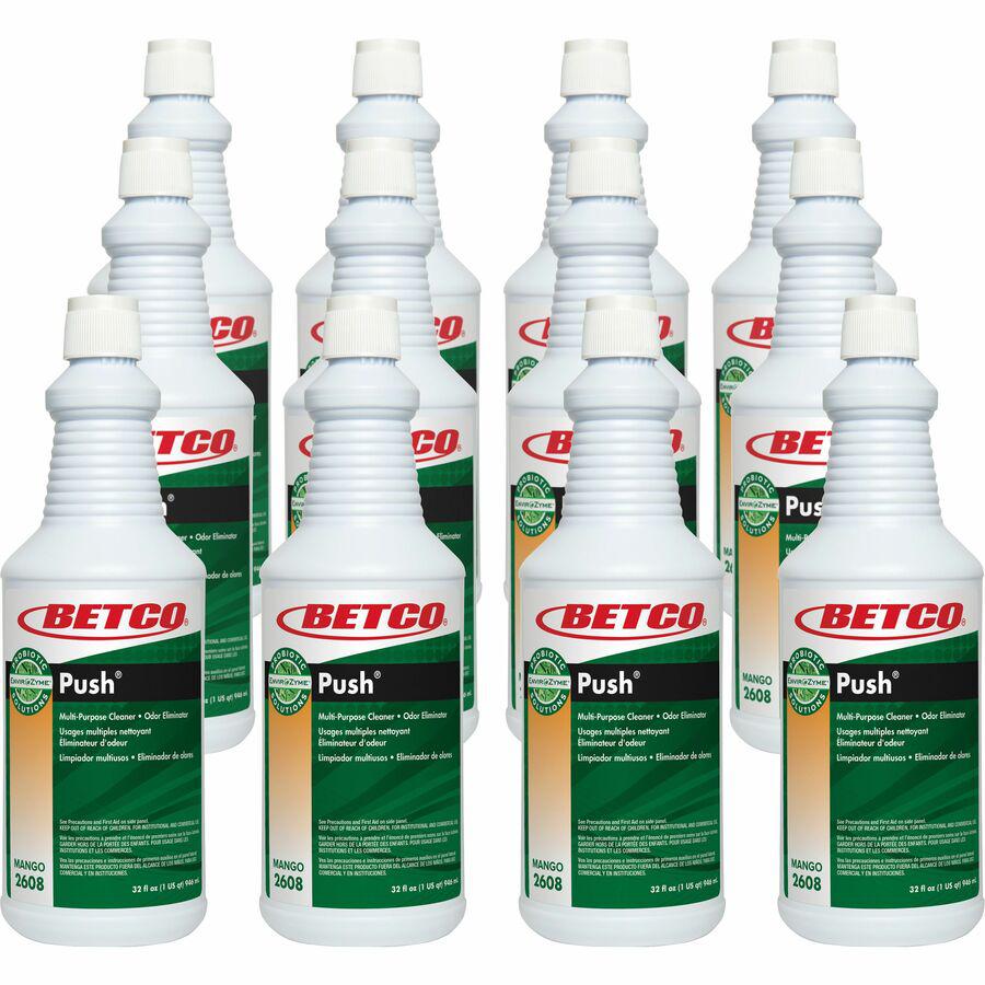 Betco BioActive Solutions Push Cleaner - Concentrate - Mango Scent - 12 / Carton - Non-corrosive, Non-flammable, Caustic-free - Milky White. Picture 2