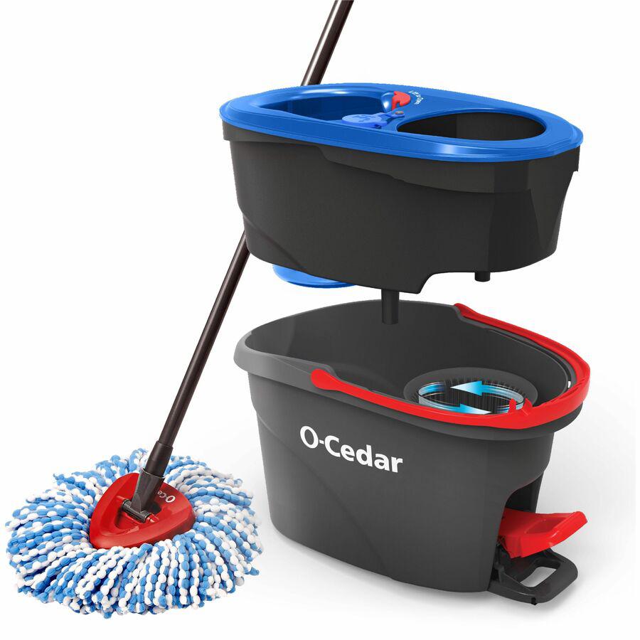 O-Cedar EasyWring RinseClean Spin Mop - MicroFiber Head - Washable, Reusable, Machine Washable, Refillable, Telescopic Handle - 1 Each - Multi. Picture 19