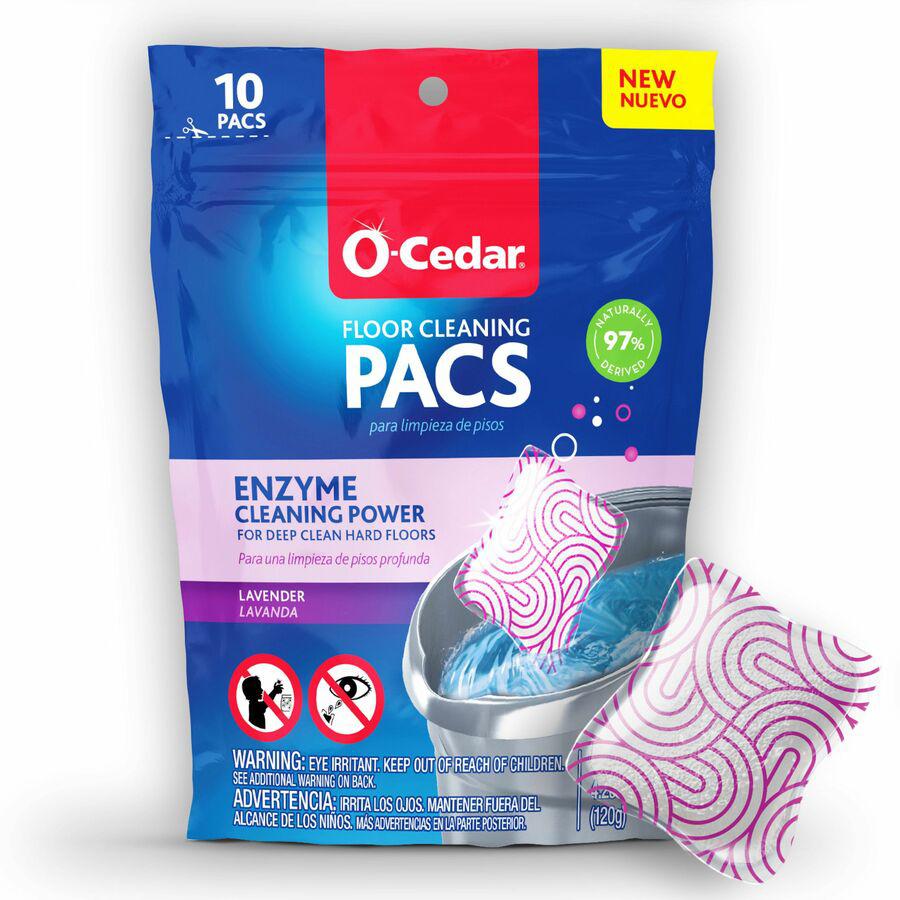 O-Cedar PACS Hard Floor Cleaner - Concentrate - Crisp Citrus Scent - 10 / Pack - Streak-free, Chemical-free, Ammonia-free, Bleach-free, Paraben-free, Resealable - Multi. Picture 16