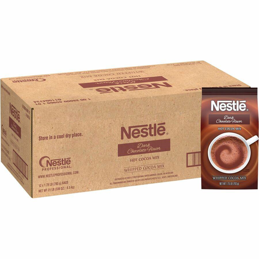 Nestle Dark Chocolate Hot Cocoa Mix - 1.75 lb - 12 / Carton. Picture 11