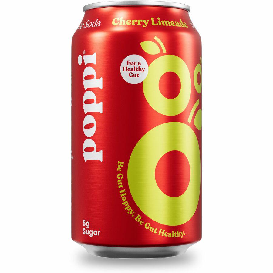 Poppi Cherry Limeade-Flavored Prebiotic Soda - Ready-to-Drink - 12 fl oz (355 mL) - 12 / Carton. Picture 3