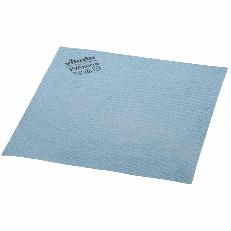 Vileda Professional PVAmicro Cleaning Cloths - 15" Length x 14" Width - 5 / Pack - Streak-free, Absorbent, Flexible, Soft - Blue. Picture 4