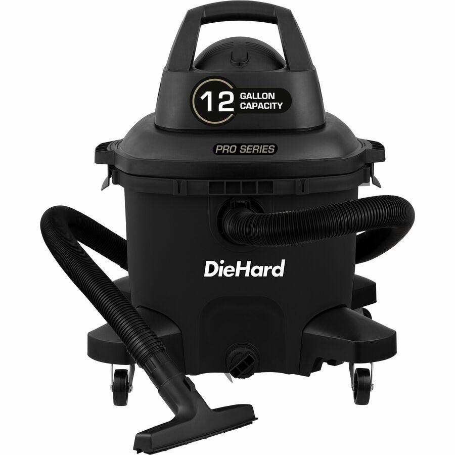 DieHard 12-Gallon 6 HP Pro Series Wet/Dry Vacuum - 12 gal - Squeegee, Hose, Wand, Filter, Crevice Tool, Pick-up Tool, Floor Tool - Wet Surface, Dry Surface - 35 ft Cable Length - 8 ft Hose Length - Ri. Picture 2