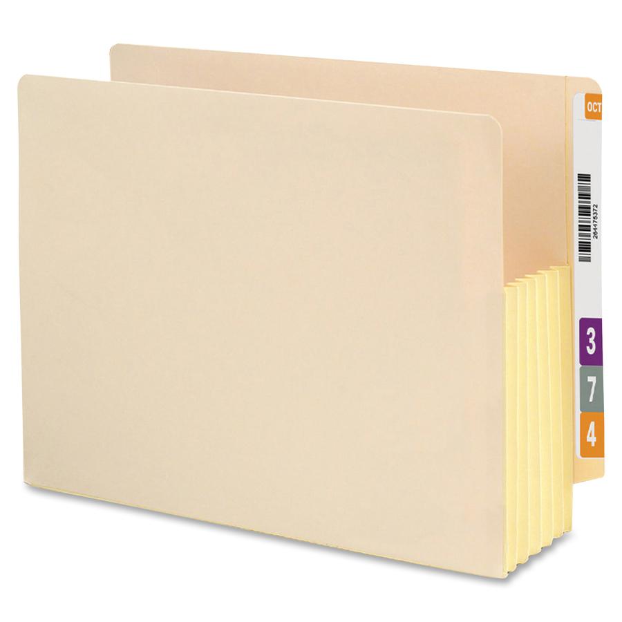 Smead End Tab File Pocket, Reinforced Straight-Cut Tab, 5-1/4" Expansion, Fully-Lined Gusset, Letter Size, Manila, 10 per Box (75174) - 8 1/2" x 11" - 1200 Sheet Capacity - 5 1/4" Expansion - Manila -. Picture 3