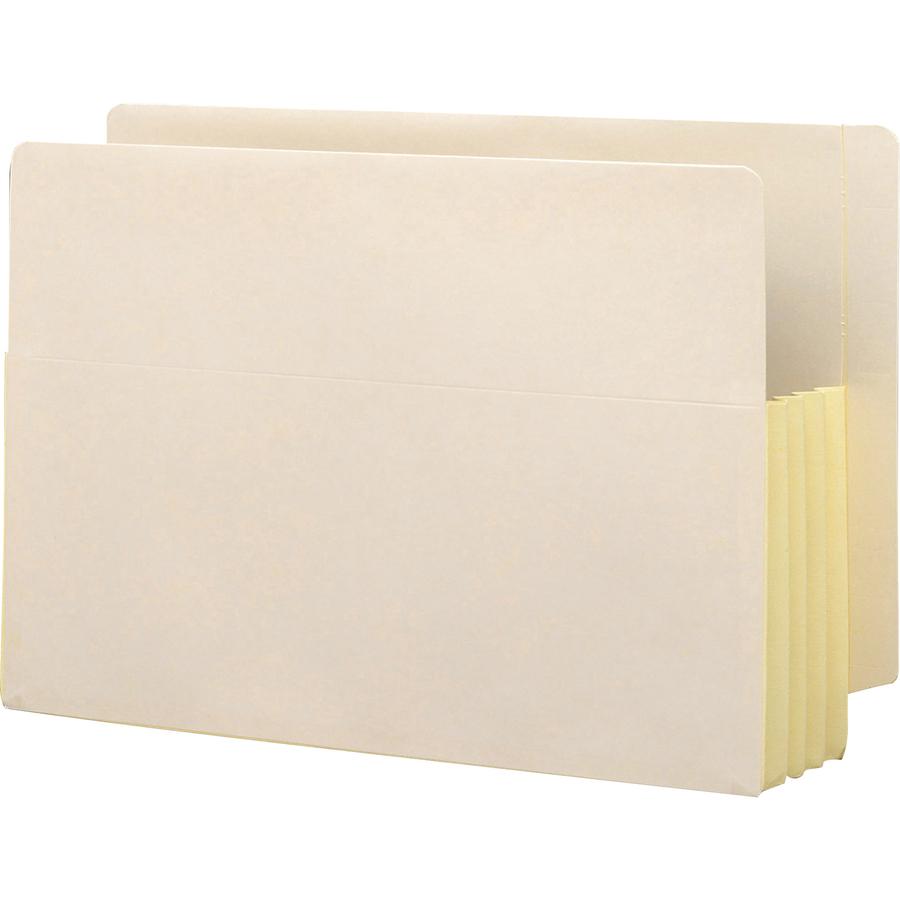 Smead TUFF Pocket Straight Tab Cut Legal Recycled File Pocket - 8 1/2" x 14" - 800 Sheet Capacity - 3 1/2" Expansion - Manila - Manila - 10% Recycled - 10 / Box. Picture 3