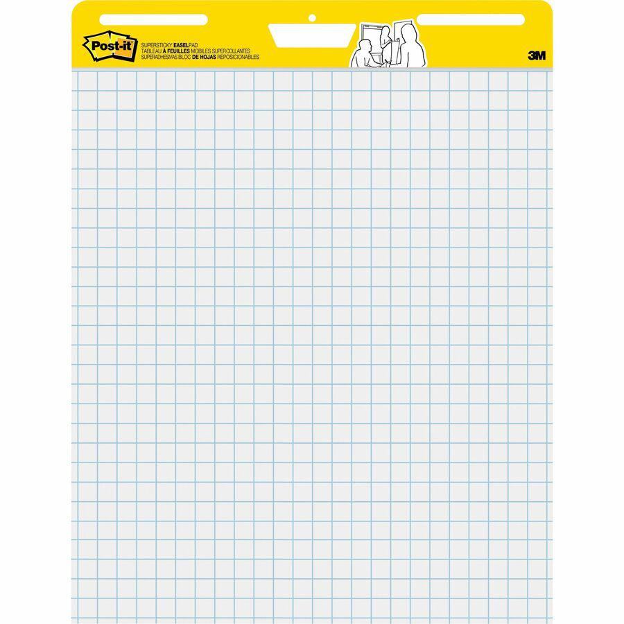 Post-it&reg; Self-Stick Easel Pad Value Pack - 30 Sheets - Stapled - Feint - Blue Margin - 18.50 lb Basis Weight - 25" x 30" - White Paper - Self-adhesive, Repositionable, Resist Bleed-through, Remova. Picture 7