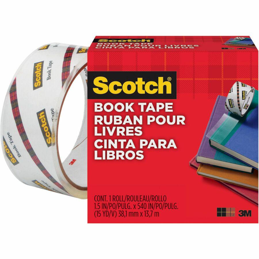 Scotch Book Tape - 15 yd Length x 1.50" Width - 3" Core - Acrylic - Crack Resistant - For Repairing, Reinforcing, Protecting, Covering - 1 / Roll - Clear. Picture 2