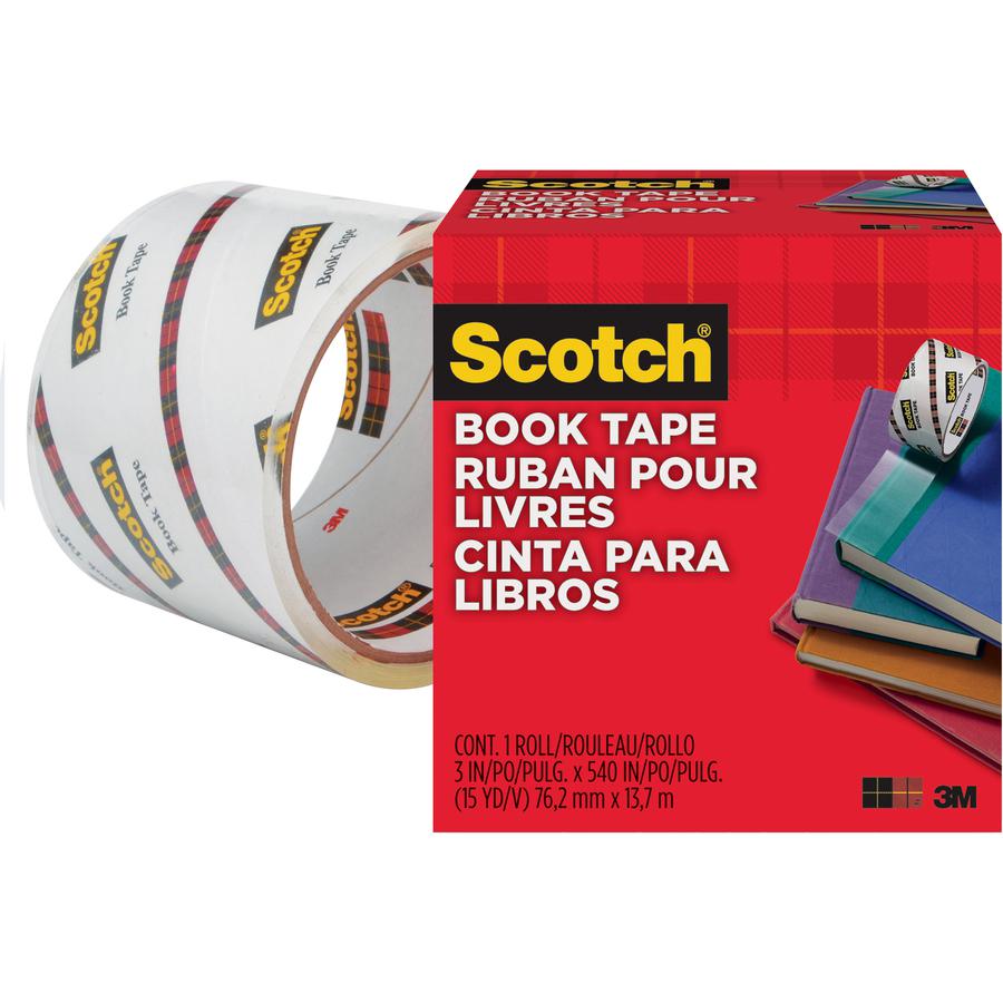 Scotch Book Tape - 15 yd Length x 3" Width - 3" Core - Acrylic - Crack Resistant - For Repairing, Reinforcing, Protecting, Covering - 1 / Roll - Clear. Picture 3