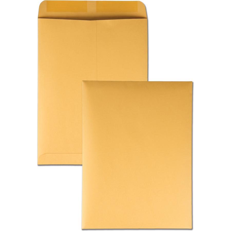 Quality Park Kraft Catalog Envelopes - Catalog - #10 1/2 - 9" Width x 12" Length - 28 lb - Gummed - Kraft - 250 / Box - Brown. Picture 2