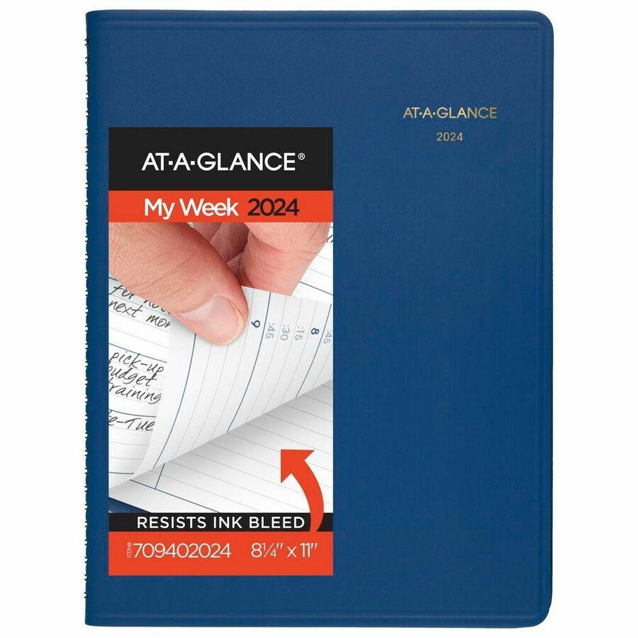 At-A-Glance Fashion Appointment Book Planner - Large Size - Julian Dates - Weekly - 1 Year - January 2024 - December 2024 - 8:00 AM to 9:45 PM - Quarter-hourly, 8:00 AM to 5:45 PM - Quarter-hourly - 1. Picture 2