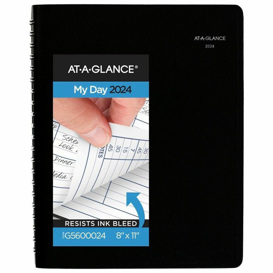 At-A-Glance DayMinder Four Person Group Appointment Book - Large Size - Julian Dates - Daily - 12 Month - January 2024 - December 2024 - 7:00 AM to 7:45 PM - Quarter-hourly, 7:00 AM to 5:45 PM - Quart. Picture 2