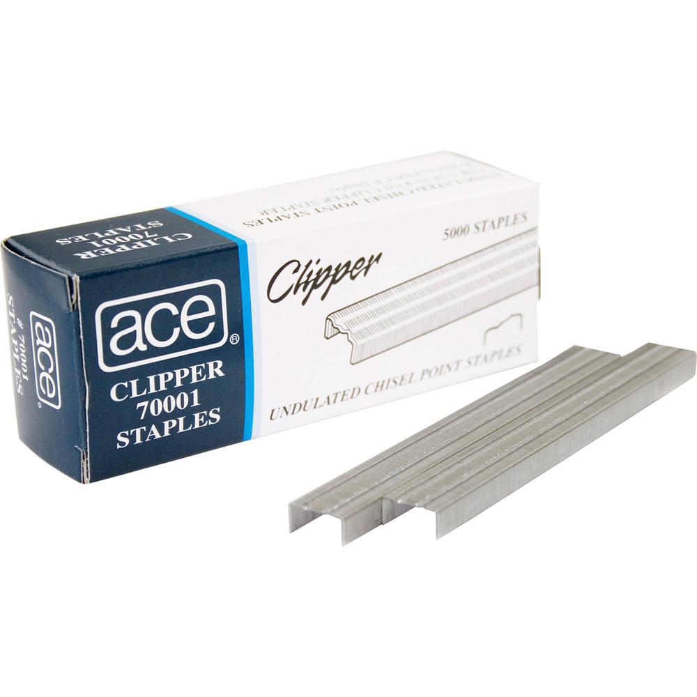 Advantus Ace Undulated Clipper Staples - 210 Per Strip - Chisel Point5000 / Box. Picture 3