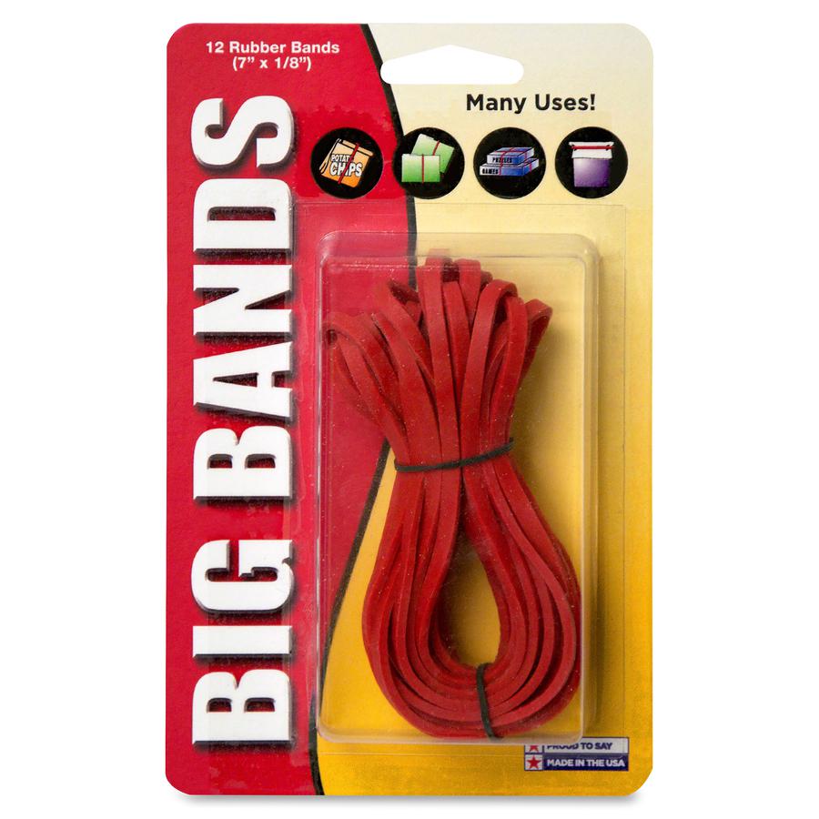 Alliance Rubber 00700 Big Bands - Large Rubber Bands for Oversized Jobs - 12 Pack - 7" x 1/8" - Red. Picture 3