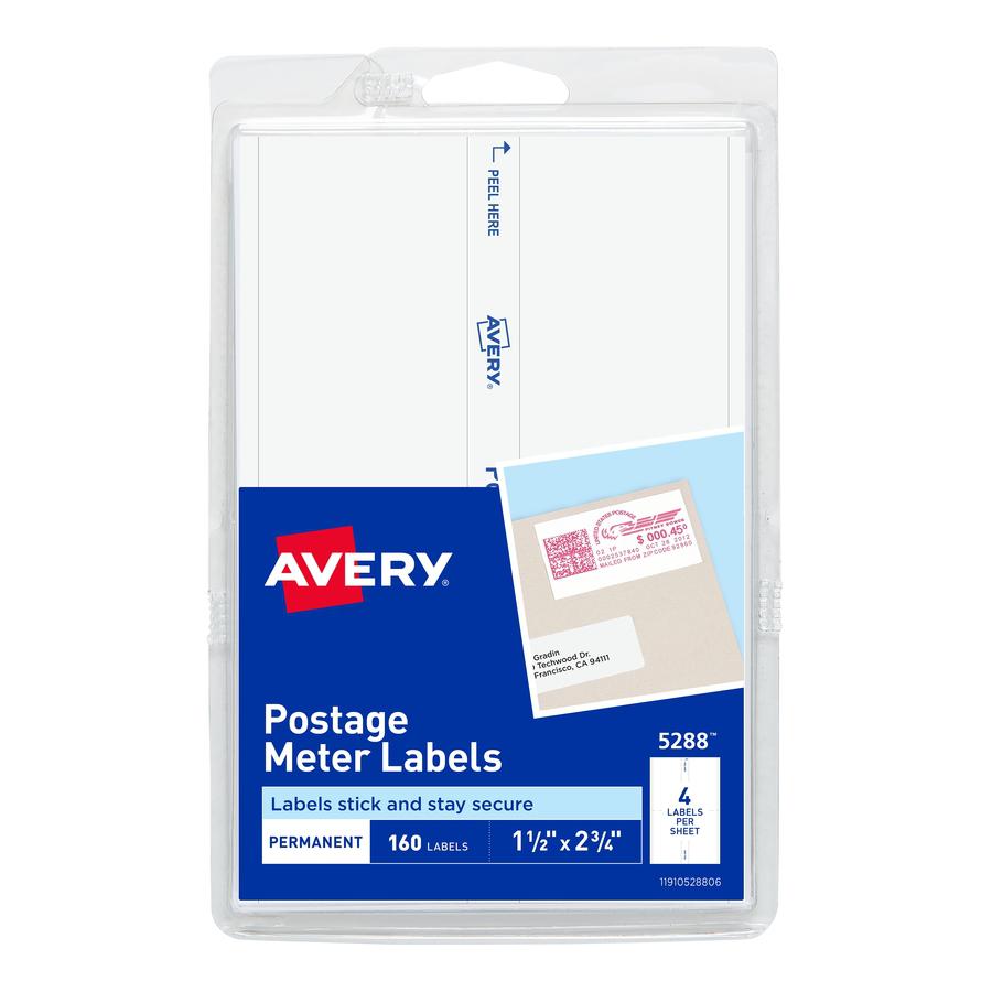 Avery&reg; Address Label - 1 1/2" Width x 2 3/4" Length - Permanent Adhesive - Rectangle - White - Paper - 4 / Sheet - 40 Total Sheets - 160 Total Label(s) - 160 / Pack. Picture 4