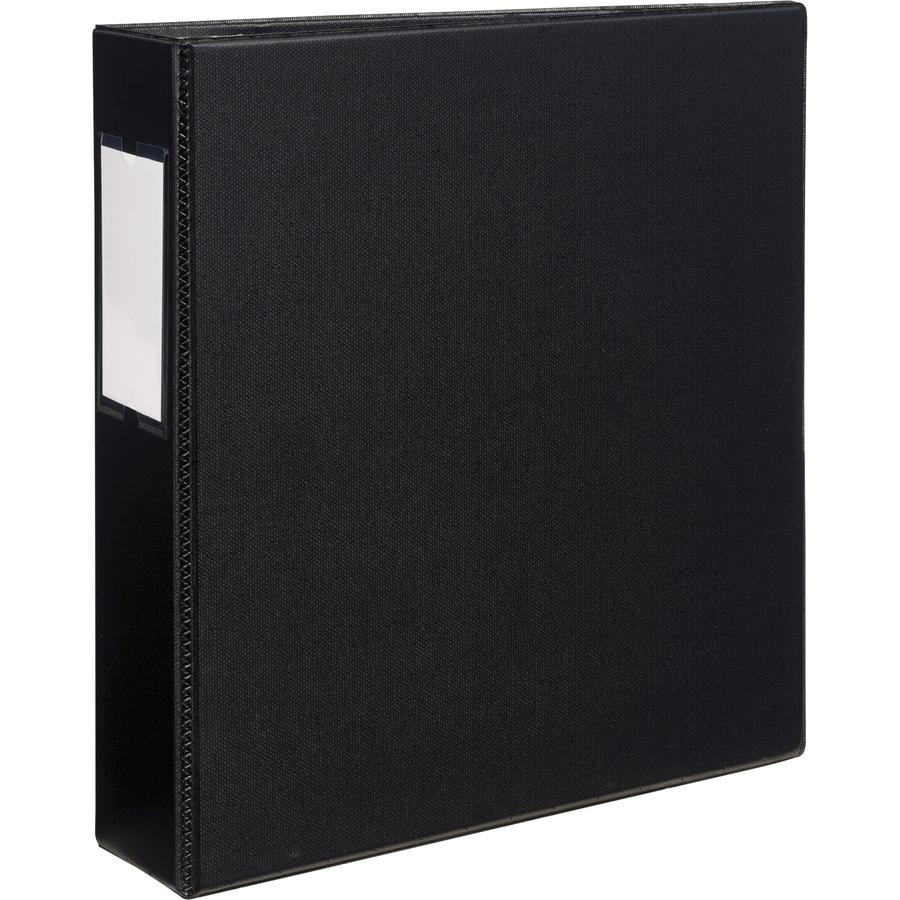 Avery&reg; DuraHinge Durable Binder with Label Holder - 2" Binder Capacity - Letter - 8 1/2" x 11" Sheet Size - 540 Sheet Capacity - 3 x D-Ring Fastener(s) - 4 Internal Pocket(s) - Poly - Black - Recy. Picture 3