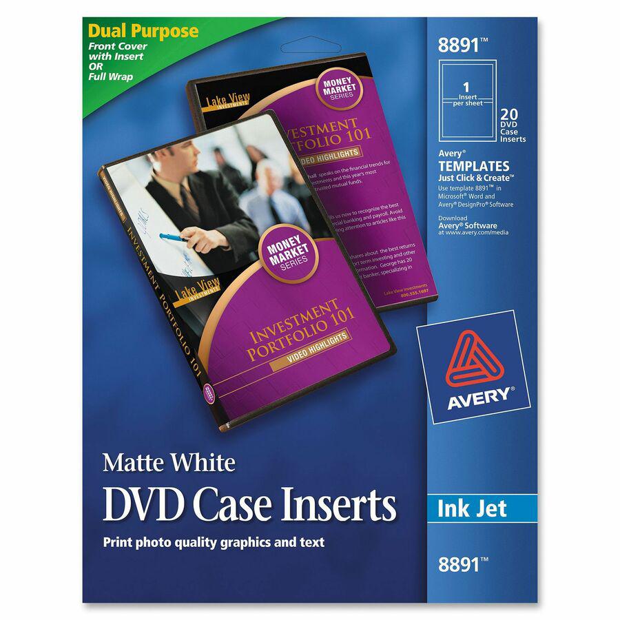Avery&reg; Avery(R) Matte White DVD Case Inserts, 20 Inserts (8891) - Matte - 20 / Pack - Acid-free, Moisture Resistant, Water Resistant. Picture 3