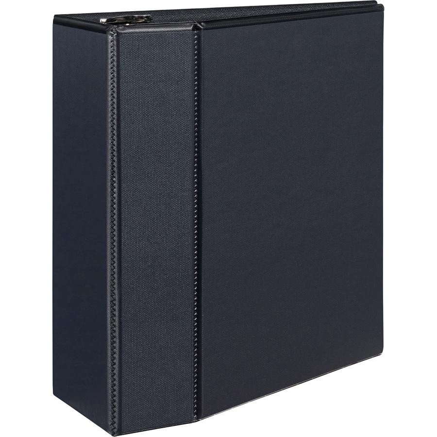Avery&reg; Durable View Binder - EZD Rings - 5" Binder Capacity - Letter - 8 1/2" x 11" Sheet Size - 1050 Sheet Capacity - 3 x D-Ring Fastener(s) - 4 Internal Pocket(s) - Poly - Black - Recycled - Eas. Picture 3