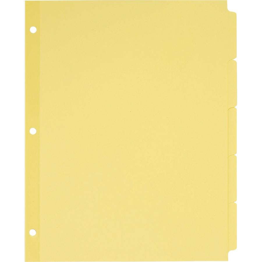 Avery&reg; Plain Tab Write-On Dividers - 5 x Divider(s) - Write-on Tab(s) - 5 Tab(s)/Set - 8.5" Divider Width x 11" Divider Length - Letter - Paper Divider - Buff Tab(s) - Recycled - Reinforced, Non-l. Picture 2