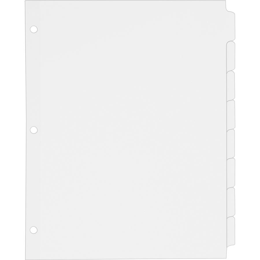 Avery&reg; Plain Tab Write-On Dividers - 8 x Divider(s) - 8 Tab(s)/Set - 8.5" Divider Width x 11" Divider Length - Letter - 3 Hole Punched - White Tab(s) - Recycled - Reinforced, Non-laminated - 24 / . Picture 5