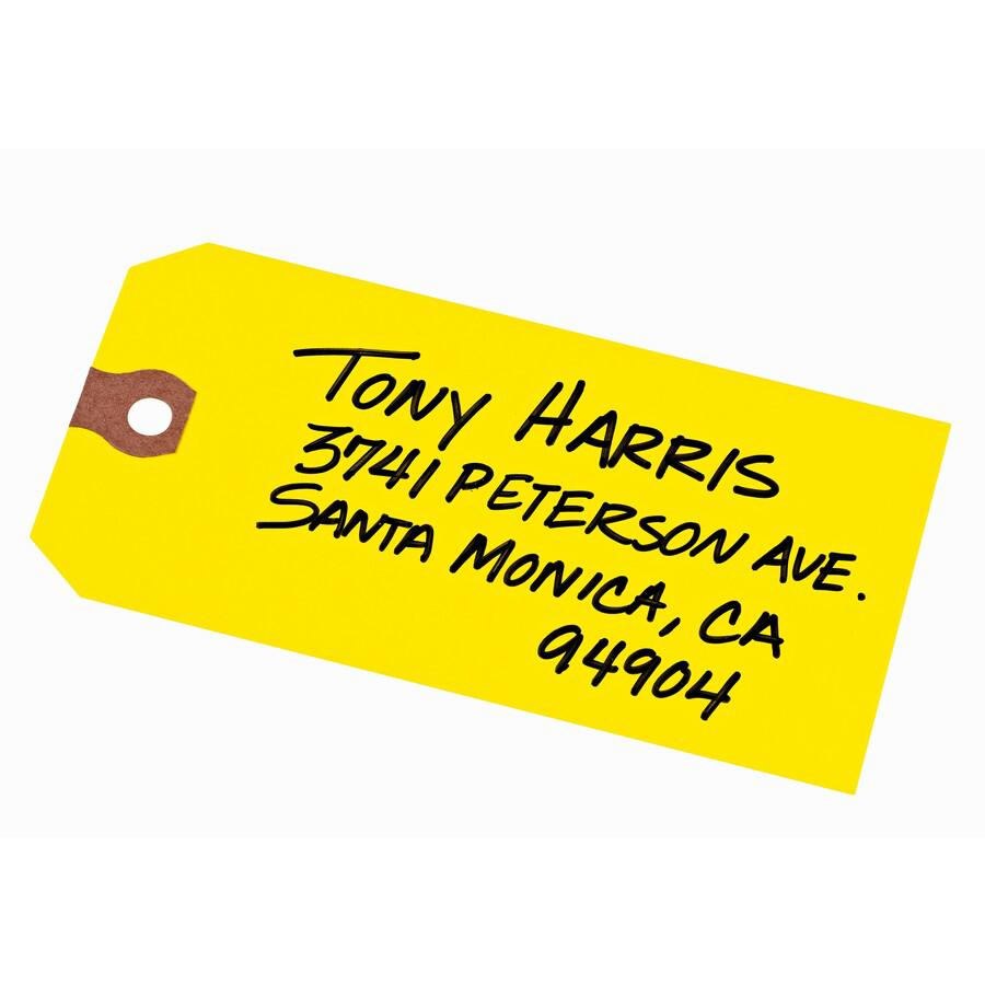 Avery&reg; Shipping Tags - Unstrung - 4.75" Length x 2.37" Width - Rectangular - 1000 / Box - Card Stock - Yellow. Picture 2