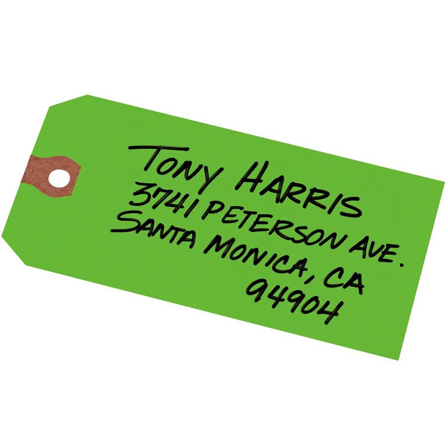 Avery&reg; Shipping Tags - Unstrung - 4.75" Length x 2.37" Width - Rectangular - 1000 / Box - Card Stock - Green. Picture 2