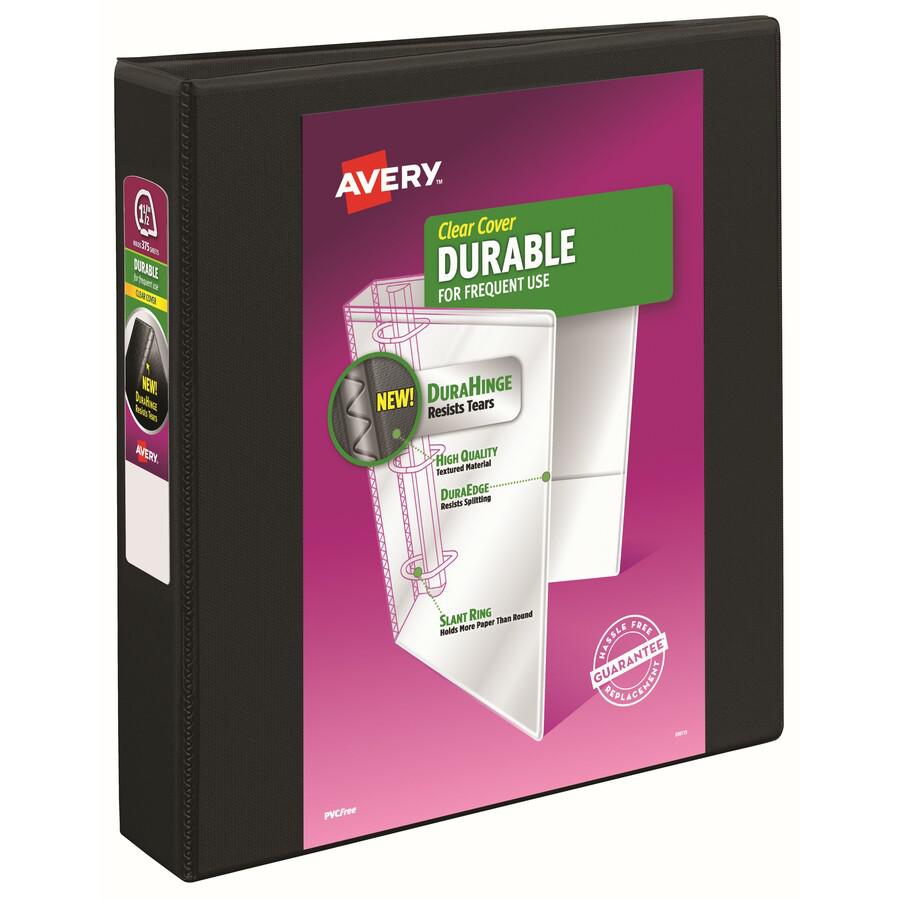 Avery&reg; Durable View 3 Ring Binder - 1 1/2" Binder Capacity - Letter - 8 1/2" x 11" Sheet Size - 375 Sheet Capacity - 3 x Slant Ring Fastener(s) - 2 Pocket(s) - Polypropylene - Recycled - Pocket, D. Picture 6