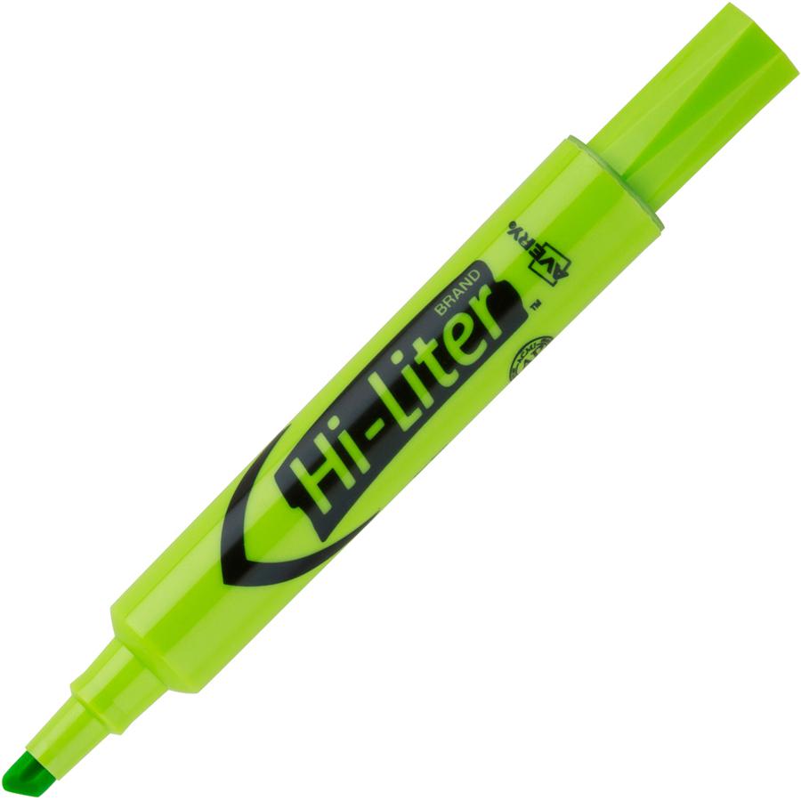 Avery&reg; Desk-Style, Fluorescent Green, 1 Count (24020) - Chisel Marker Point Style - Refillable - Fluorescent Green Water Based Ink - Green Barrel - 1 Dozen. Picture 3