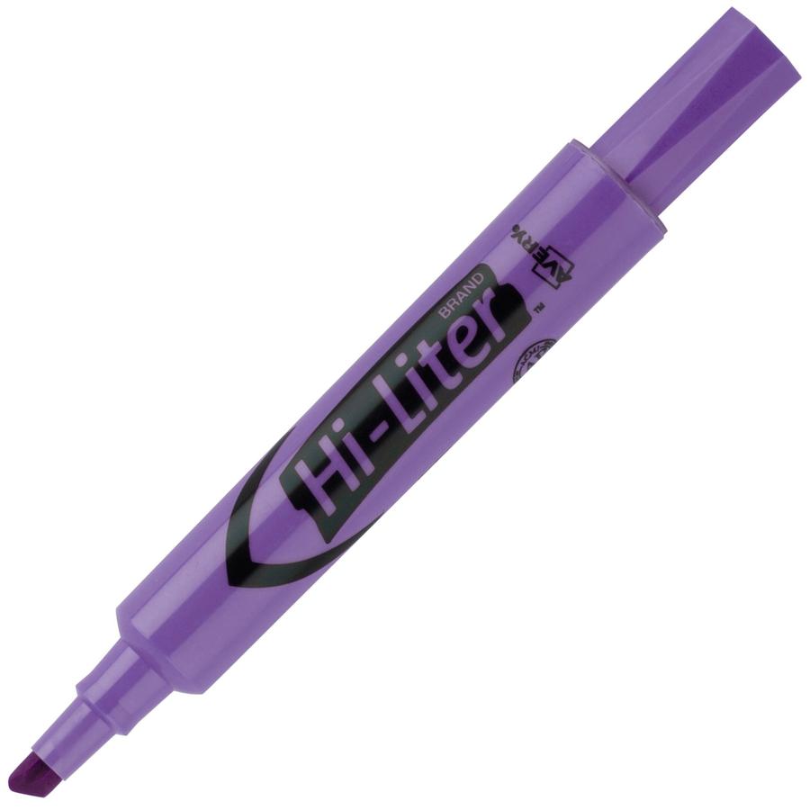 Avery&reg; Desk Style Highlighters - Chisel Marker Point Style - Fluorescent Purple - Purple Barrel. Picture 2