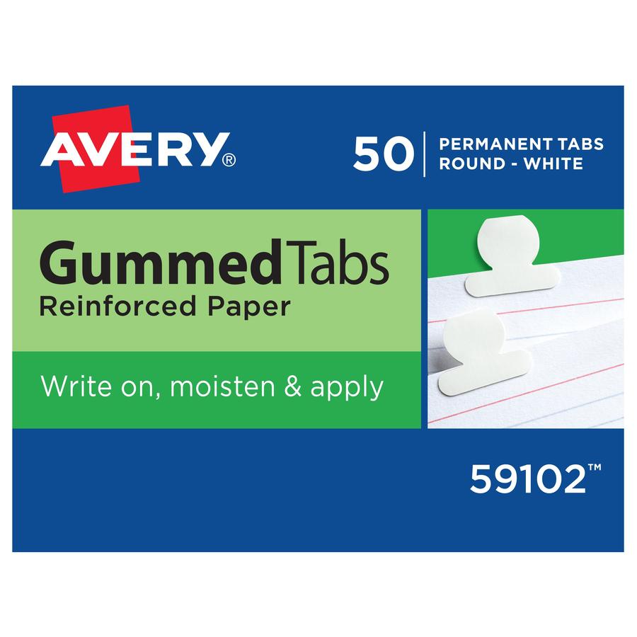 Avery&reg; Gummed Round Index Tabs - 50 Tab(s)0.50" Tab Width - Permanent - Paper Divider - White Paper Tab(s) - 4. Picture 2
