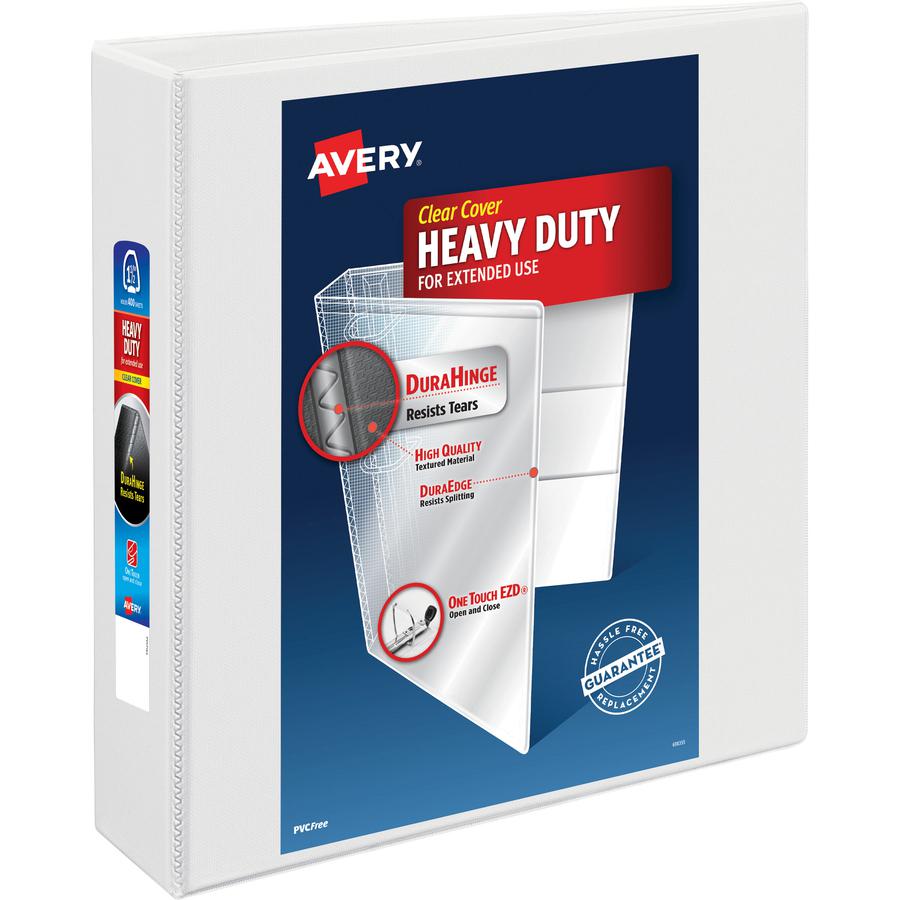 Avery&reg; Heavy-Duty View 3 Ring Binder - 2" Binder Capacity - Letter - 8 1/2" x 11" Sheet Size - 540 Sheet Capacity - 3 x Ring Fastener(s) - 4 Pocket(s) - Polypropylene - Recycled - Pocket, Heavy Du. Picture 5