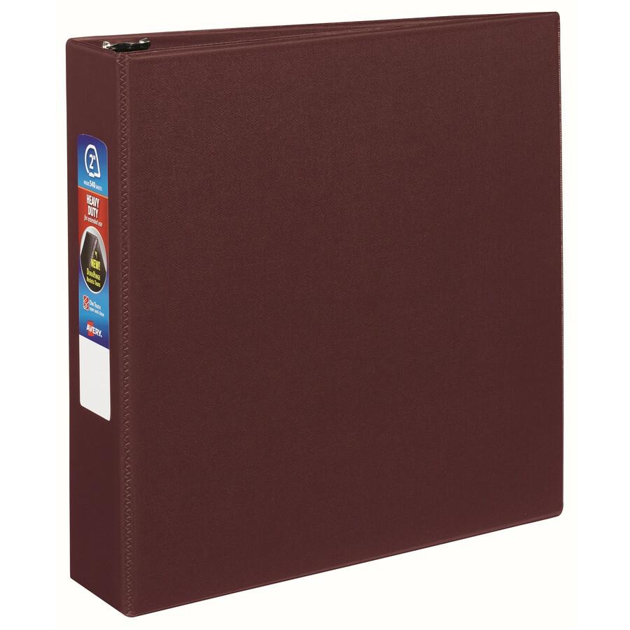 Avery&reg; 2" Heavy-Duty Binder - 2" Binder Capacity - Letter - 8 1/2" x 11" Sheet Size - 540 Sheet Capacity - Ring Fastener(s) - 4 Pocket(s) - Polypropylene - Recycled - Pocket, Heavy Duty, One Touch. Picture 6