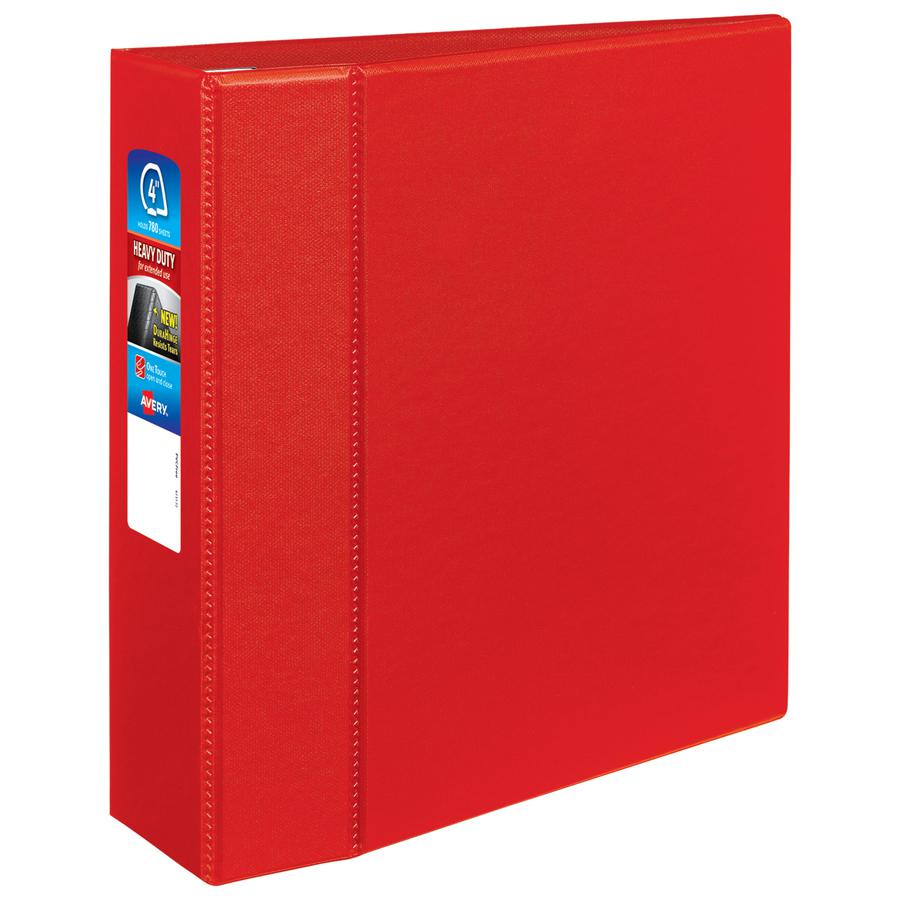 Avery&reg; Heavy-duty Binder - One-Touch Rings - DuraHinge - 4" Binder Capacity - Letter - 8 1/2" x 11" Sheet Size - 780 Sheet Capacity - Ring Fastener(s) - 4 Pocket(s) - Polypropylene - Recycled - Po. Picture 2