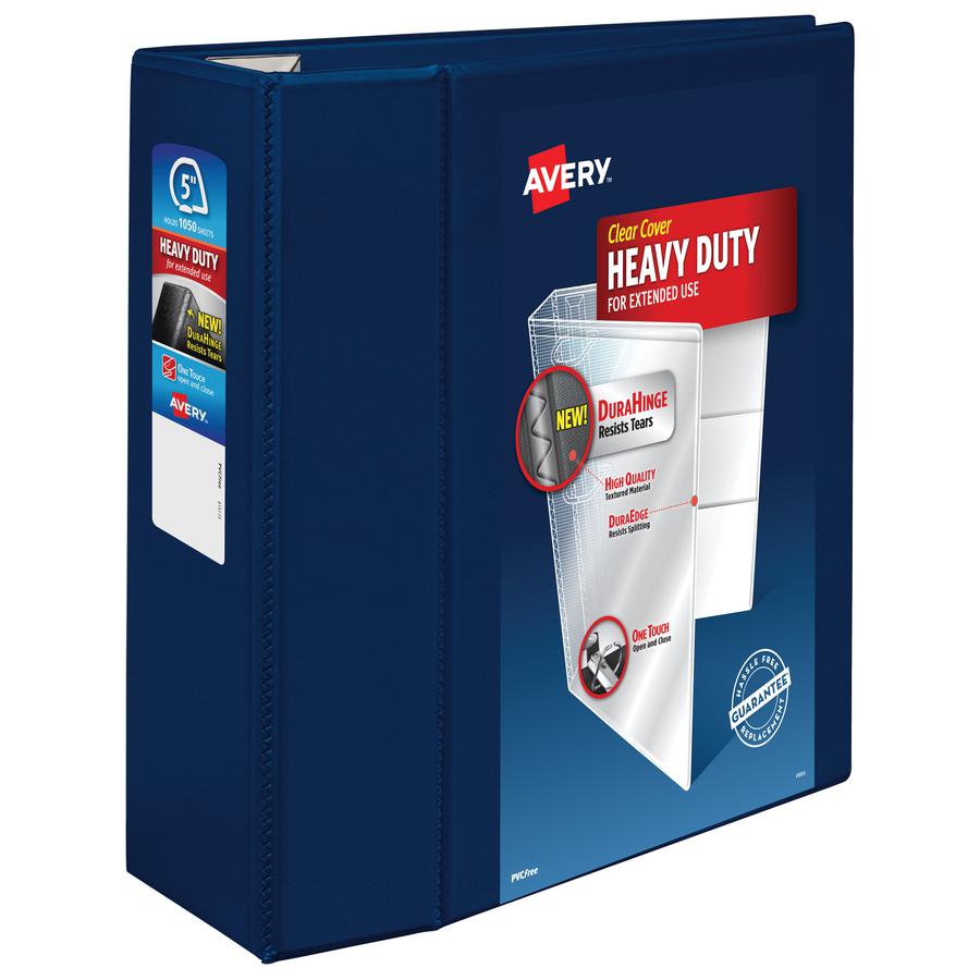 Avery&reg; Heavy-Duty View Navy Blue 5" Binder (79806) - Avery&reg; Heavy-Duty View 3 Ring Binder, 5" One Touch EZD&reg; Rings, 2.3/4.8" Spine, 1 Navy Blue Binder (79806). Picture 2