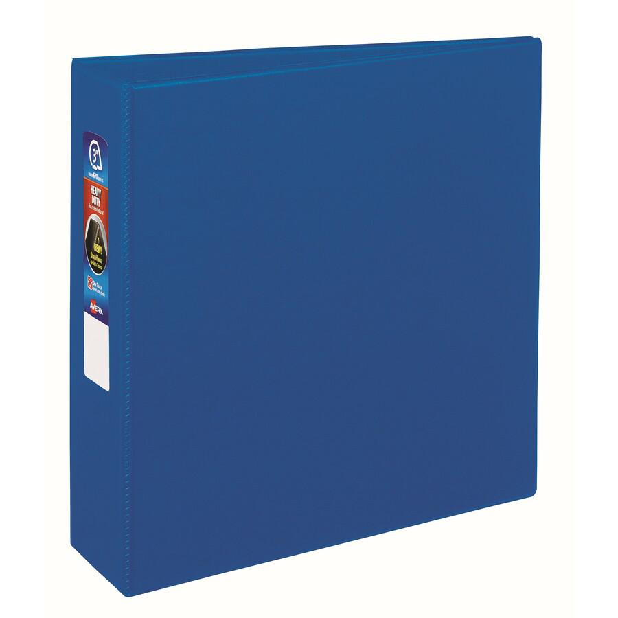 Avery&reg; 3" Heavy Duty Binder - 3" Binder Capacity - Letter - 8 1/2" x 11" Sheet Size - 670 Sheet Capacity - Ring Fastener(s) - 4 Pocket(s) - Polypropylene - Recycled - Pocket, Heavy Duty, One Touch. Picture 4