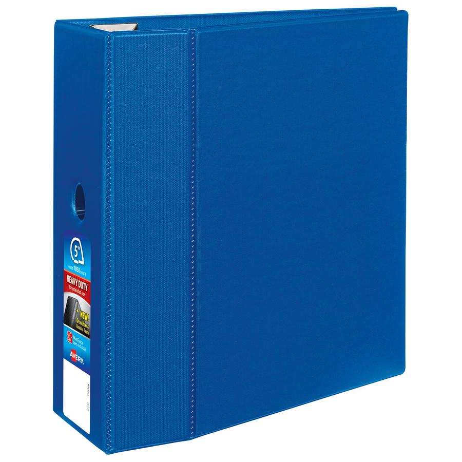 Avery&reg; Heavy-duty Binder - One-Touch Rings - DuraHinge - 5" Binder Capacity - Letter - 8 1/2" x 11" Sheet Size - 1050 Sheet Capacity - Ring Fastener(s) - 4 Pocket(s) - Polypropylene - Recycled - P. Picture 3