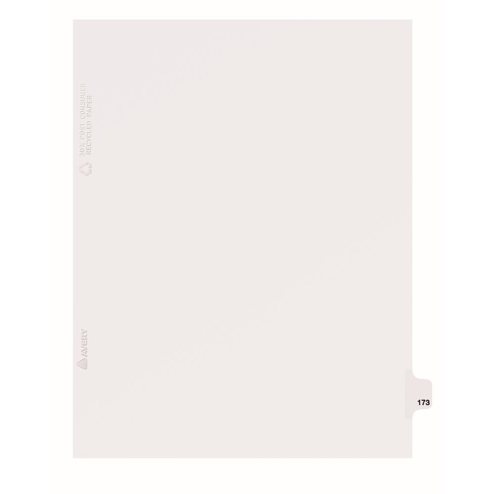 Avery&reg; Side Tab Individual Legal Dividers - 25 x Divider(s) - Side Tab(s) - 173 - 1 Tab(s)/Set - 8.5" Divider Width x 11" Divider Length - Letter - 8.50" Width x 11" Length - White Paper Divider -. Picture 3
