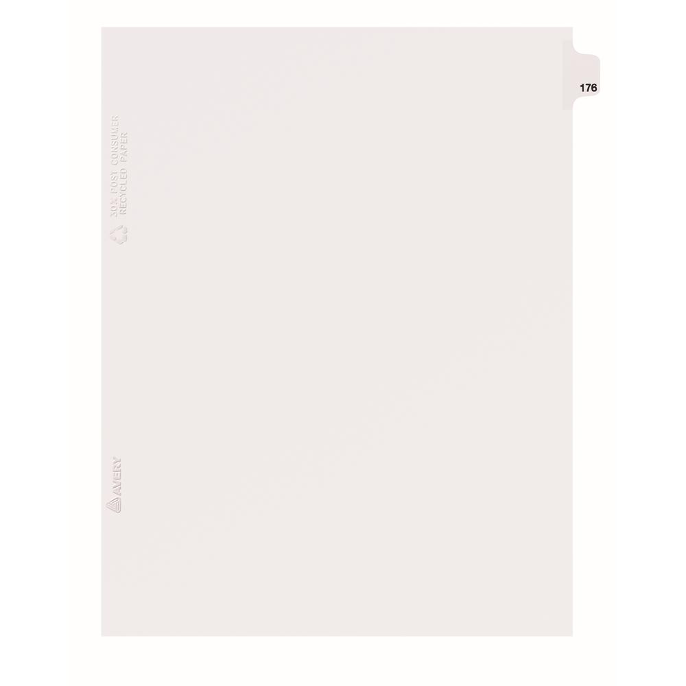 Avery&reg; Side Tab Individual Legal Dividers - 25 x Divider(s) - Side Tab(s) - 176 - 1 Tab(s)/Set - 8.5" Divider Width x 11" Divider Length - Letter - 8.50" Width x 11" Length - White Paper Divider -. Picture 3