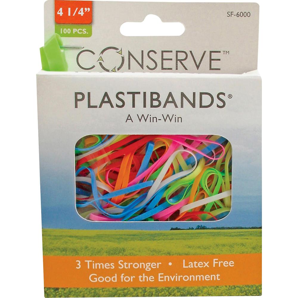 Conserve Plastibands - 4.3" Length - Latex-free - 100 / Box - Polyurethane - Assorted. Picture 7