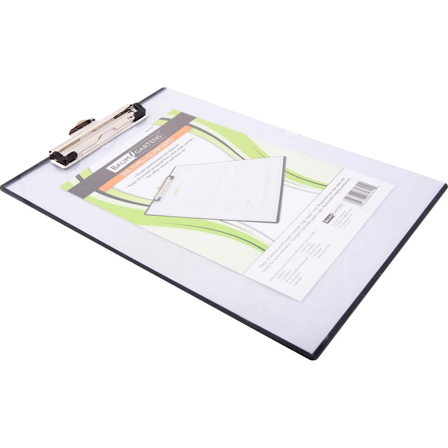 Mobile OPS Quick Reference Clipboard - Storage for Sheet - 9" x 12" - Low-profile - Vinyl - Clear - 1 Each. Picture 5