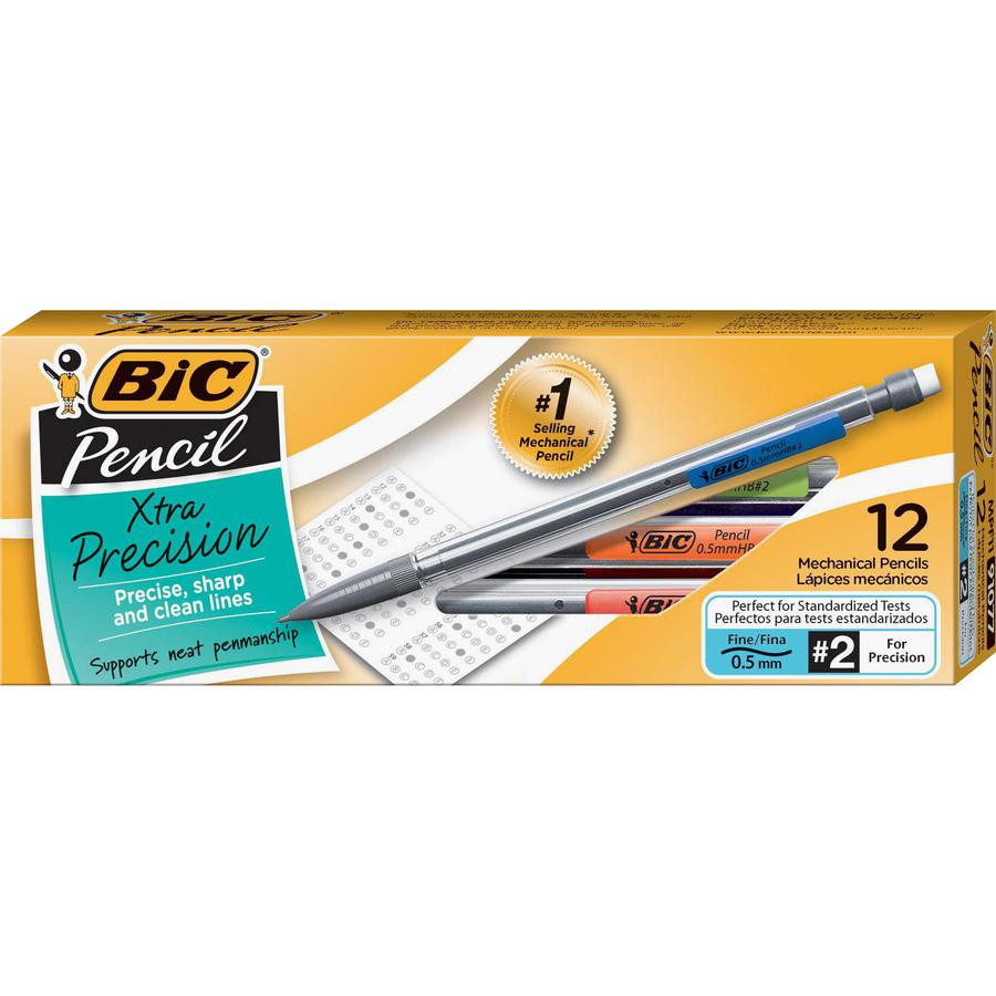 BIC Refillable Mechanical Pencils - 0.5 mm Lead Diameter - Refillable - Clear Barrel - 1 Dozen. Picture 8
