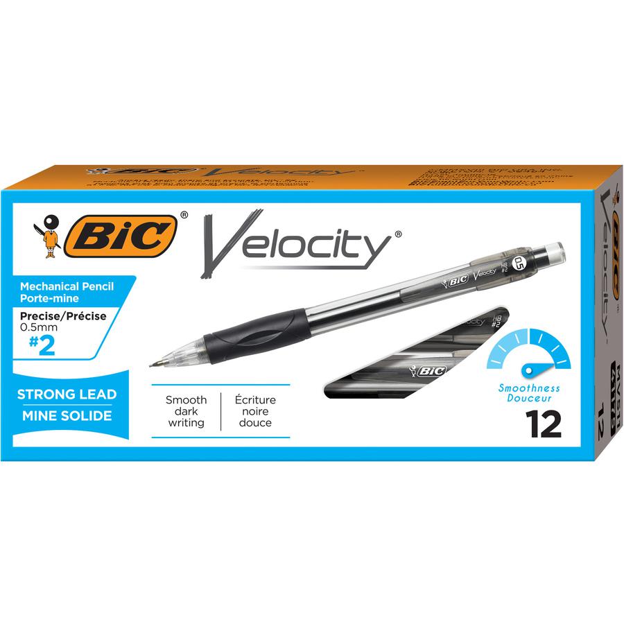 BIC Mechanical Pencils - #2 Lead - 0.5 mm Lead Diameter - Refillable - Black Barrel - 1 Dozen. Picture 2